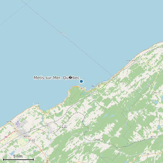 Map of Metis-sur-Mer, Qu�bec Tide Prediction Station