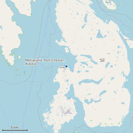 Map of Metlakatla, Port Chester, Alaska Tide Prediction Station