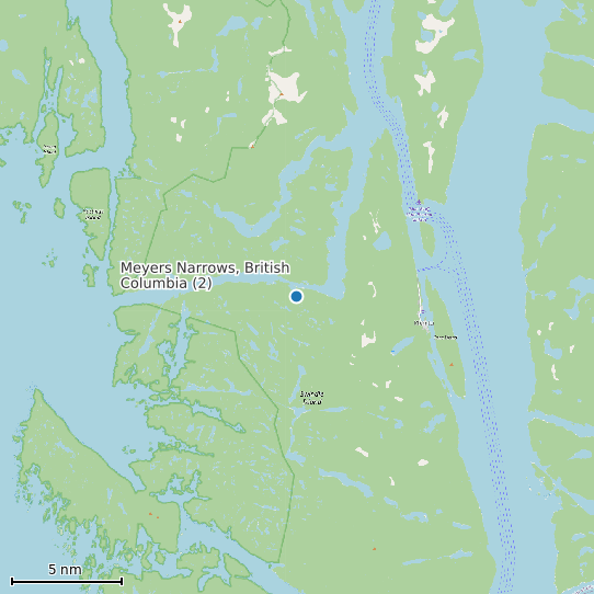 Map of Meyers Narrows, British Columbia (2) Tide Prediction Station