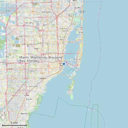 Map of Miami, Miamarina, Biscayne Bay, Florida Tide Prediction Station
