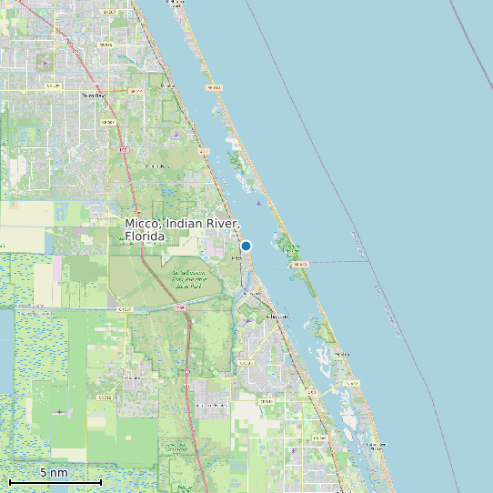 Map of Micco, Indian River, Florida Tide Prediction Station