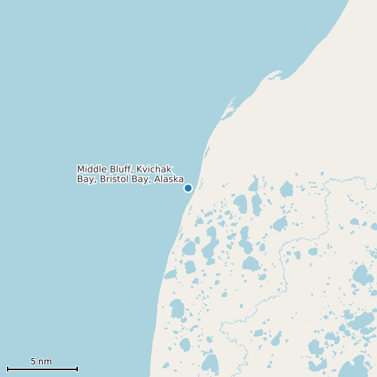 Map of Middle Bluff, Kvichak Bay, Bristol Bay, Alaska Tide Prediction Station