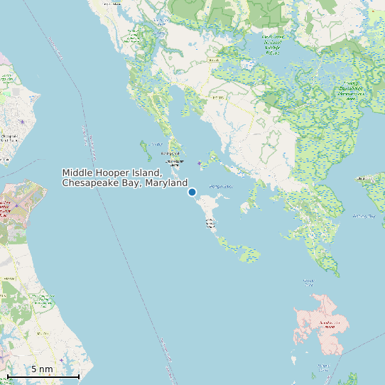 Map of Middle Hooper Island, Chesapeake Bay, Maryland Tide Prediction Station