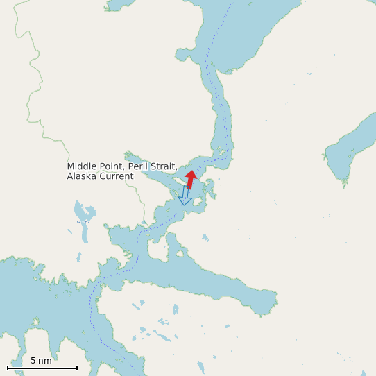 Map of Middle Point, Peril Strait, Alaska Current Prediction Station