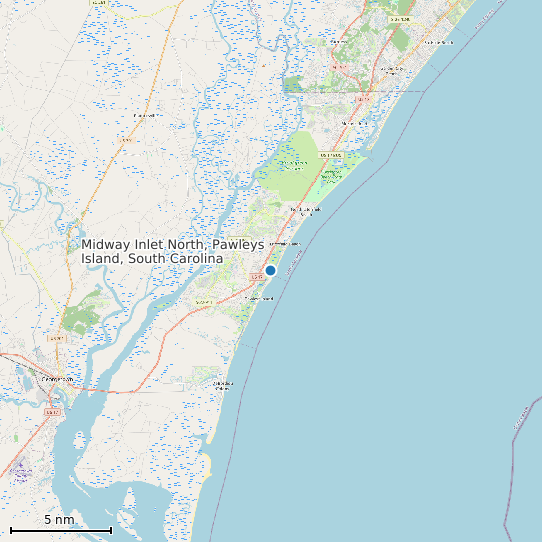Map of Midway Inlet North, Pawleys Island, South Carolina Tide Prediction Station