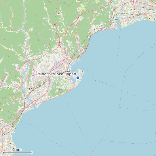 Map of Miho, Sizuoka, Japan Tide Prediction Station