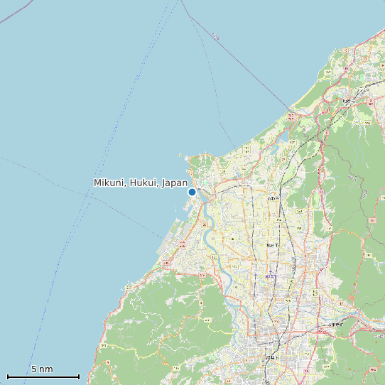 Map of Mikuni, Hukui, Japan Tide Prediction Station