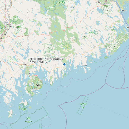 Map of Milbridge, Narraguagus River, Maine Tide Prediction Station