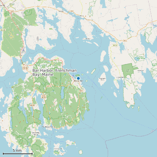 Map of Bar Harbor, Frenchman Bay, Maine Tide Prediction Station