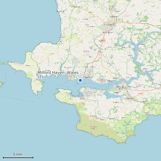 Map of Milford Haven, Wales (2) Tide Prediction Station