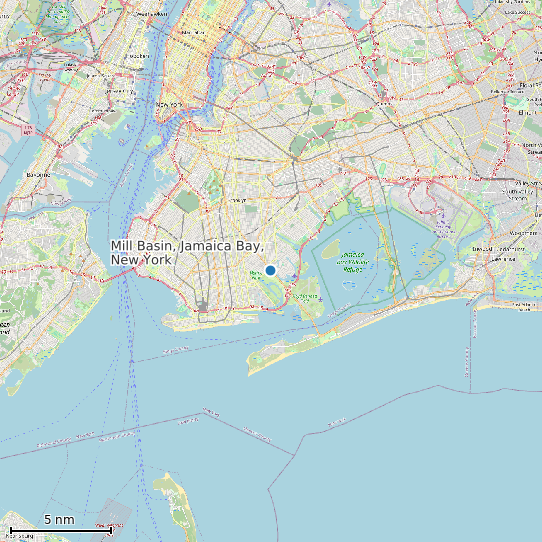 Map of Mill Basin, Jamaica Bay, New York Tide Prediction Station