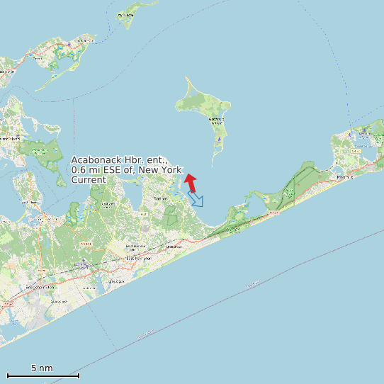 Map of Acabonack Hbr. ent., 0.6 mi ESE of, New York Current Prediction Station