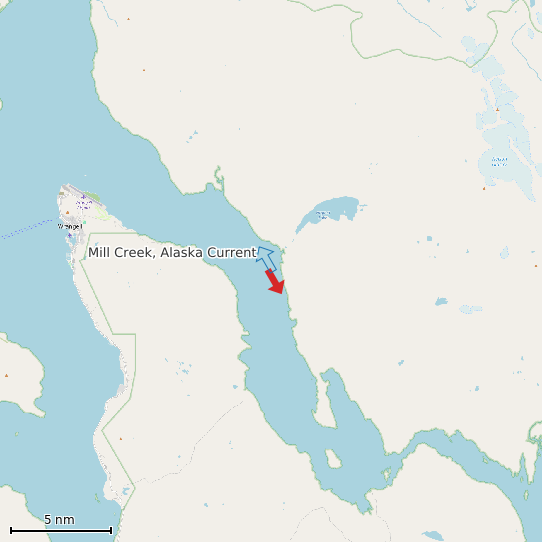 Map of Mill Creek, Alaska Current Prediction Station
