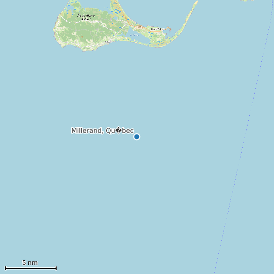 Map of Millerand, Qu�bec Tide Prediction Station