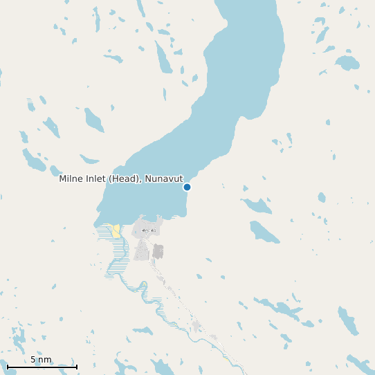 Map of Milne Inlet (Head), Nunavut Tide Prediction Station