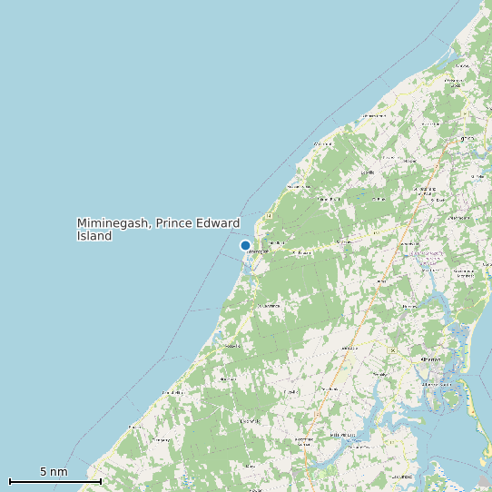 Map of Miminegash, Prince Edward Island Tide Prediction Station
