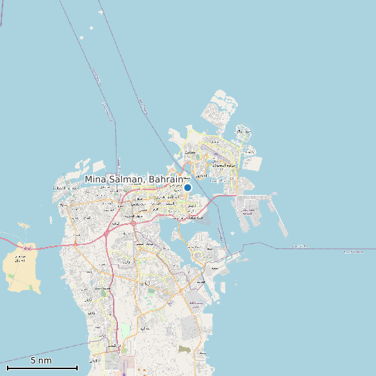 Map of Mina Salman, Bahrain Tide Prediction Station