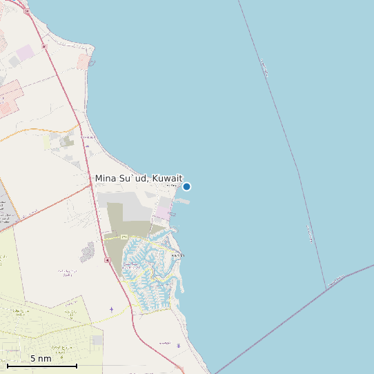 Map of Mina Su`ud, Kuwait Tide Prediction Station