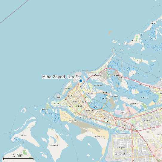 Map of Mina Zayed, U.A.E. Tide Prediction Station