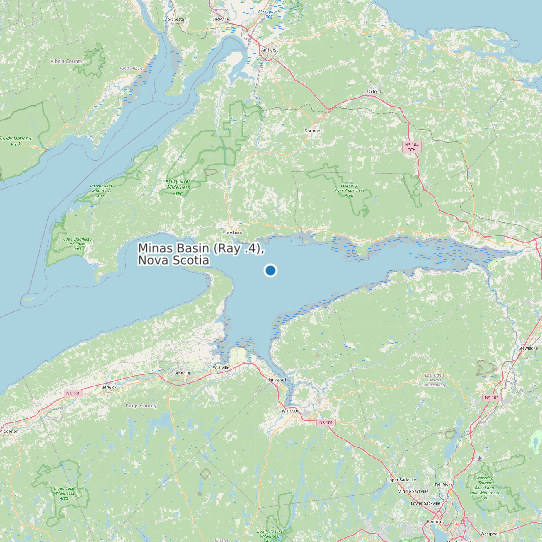 Map of Minas Basin (Ray .4), Nova Scotia Tide Prediction Station