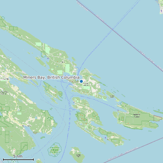 Map of Miners Bay, British Columbia Tide Prediction Station