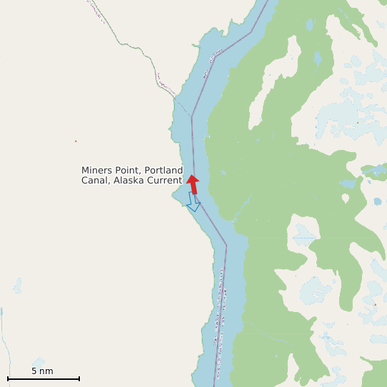 Map of Miners Point, Portland Canal, Alaska Current Prediction Station