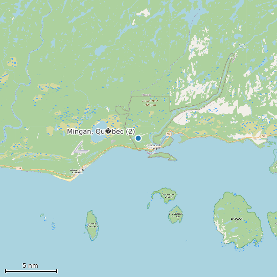Map of Mingan, Qu�bec (2) Tide Prediction Station
