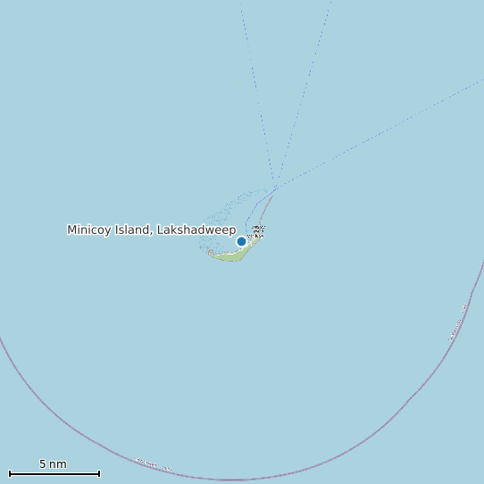 Map of Minicoy Island, Lakshadweep Tide Prediction Station