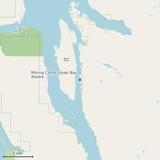 Map of Mining Camp, Uyak Bay, Alaska Tide Prediction Station
