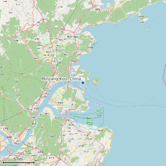 Map of Minjiang Kou, China Tide Prediction Station