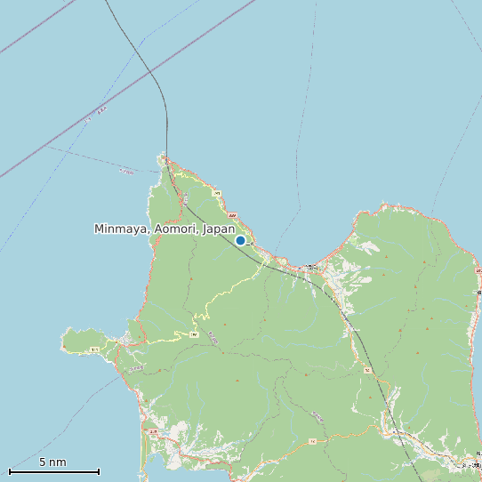 Map of Minmaya, Aomori, Japan Tide Prediction Station