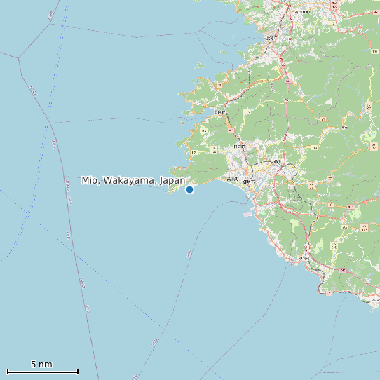 Map of Mio, Wakayama, Japan Tide Prediction Station