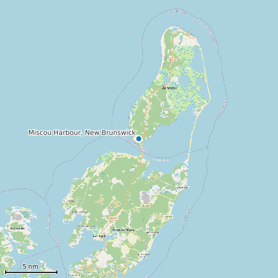 Map of Miscou Harbour, New Brunswick Tide Prediction Station