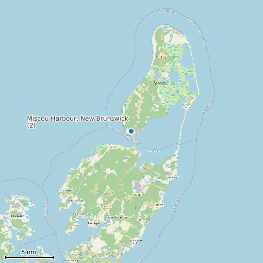 Map of Miscou Harbour, New Brunswick (2) Tide Prediction Station