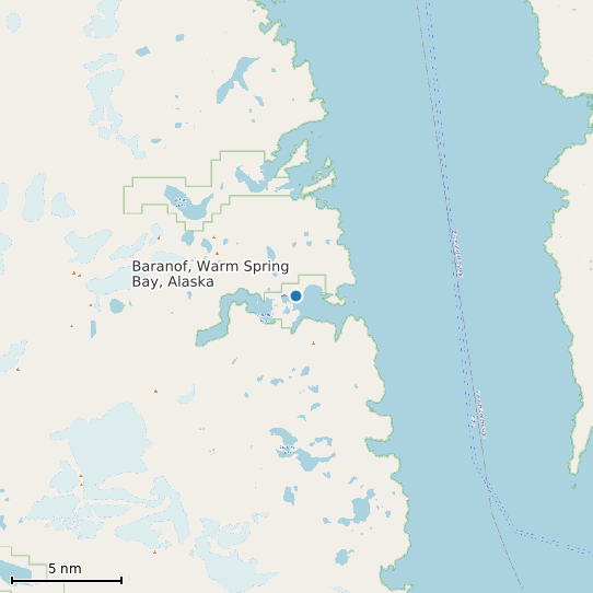 Map of Baranof, Warm Spring Bay, Alaska Tide Prediction Station