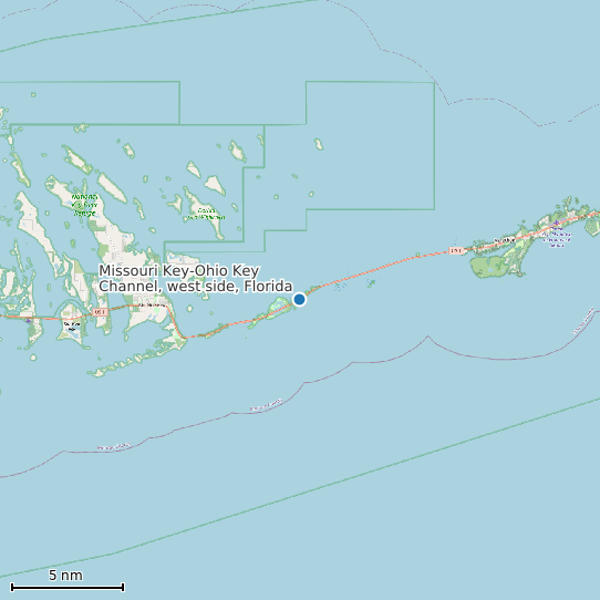 Map of Missouri Key-Ohio Key Channel, west side, Florida Tide Prediction Station