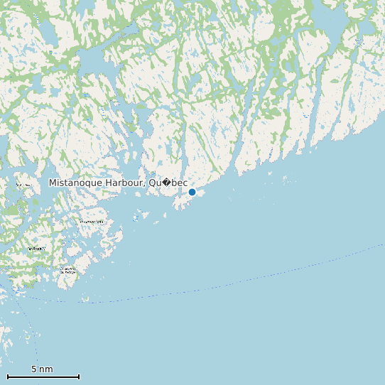 Map of Mistanoque Harbour, Qu�bec Tide Prediction Station