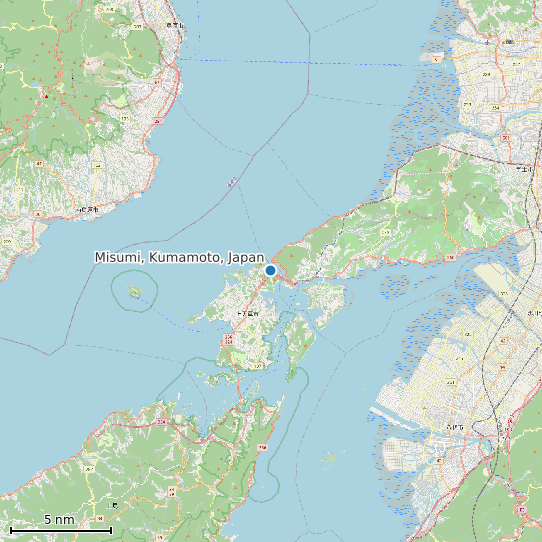 Map of Misumi, Kumamoto, Japan Tide Prediction Station