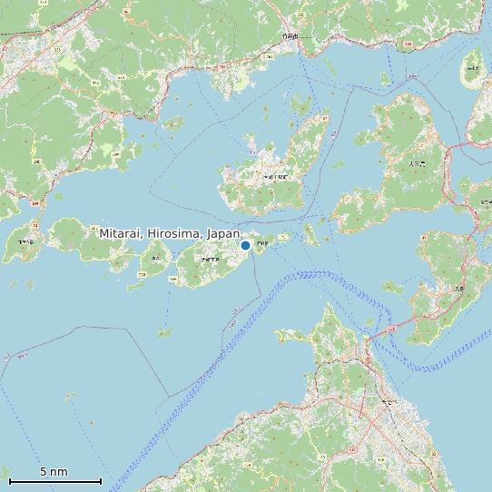 Map of Mitarai, Hirosima, Japan Tide Prediction Station
