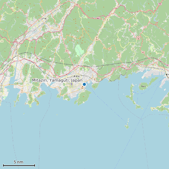 Map of Mitaziri, Yamaguti, Japan Tide Prediction Station