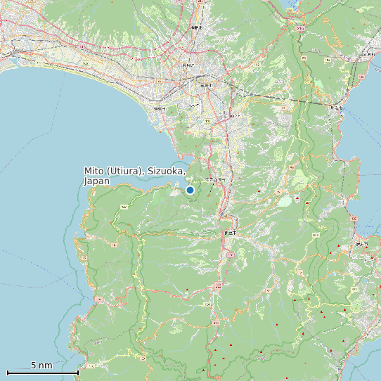 Map of Mito (Utiura), Sizuoka, Japan Tide Prediction Station