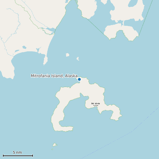 Map of Mitrofania Island, Alaska Tide Prediction Station