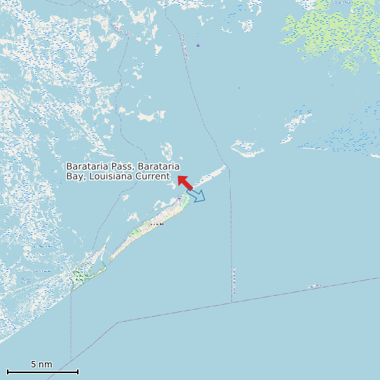 Map of Barataria Pass, Barataria Bay, Louisiana Current Prediction Station
