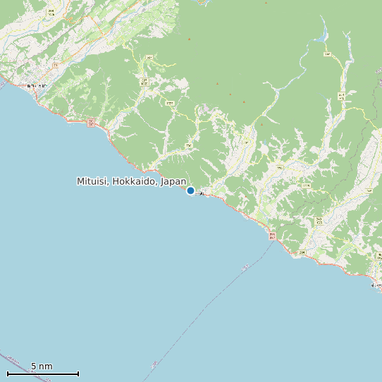 Map of Mituisi, Hokkaido, Japan Tide Prediction Station