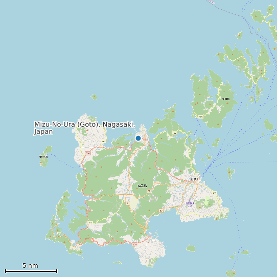 Map of Mizu-No-Ura (Goto), Nagasaki, Japan Tide Prediction Station