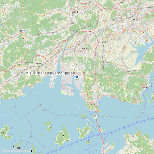 Map of Mizusima, Okayama, Japan Tide Prediction Station