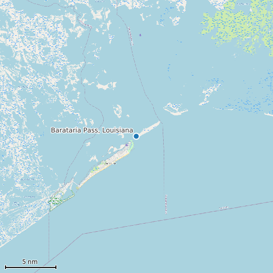 Map of Barataria Pass, Louisiana Tide Prediction Station