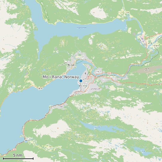 Map of Mo i Rana, Norway Tide Prediction Station