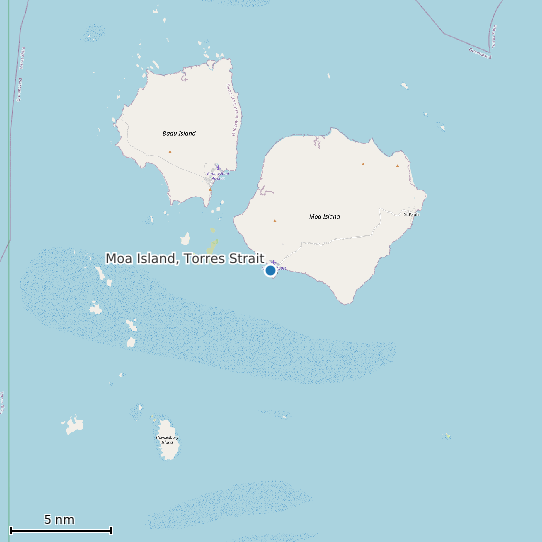 Map of Moa Island, Torres Strait Tide Prediction Station
