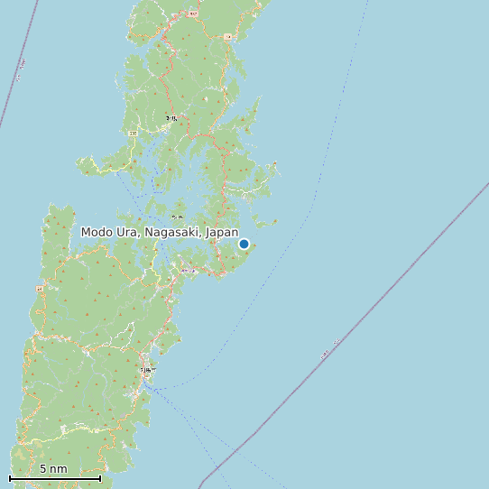 Map of Modo Ura, Nagasaki, Japan Tide Prediction Station